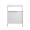 Floor Storage Cabinet;  Wooden FreeStanding Storage Organizer with 2 Doors and Shelves for Bathroom;  living Room;  White