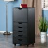 Halifax Tall Storage Cabinet; 5-Drawer; Black