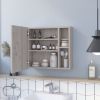 Oman Medicine Cabinet; Three Internal Shelves; Single Door; Two External Shelves -Light Gray