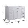 48 Inch Bathroom Storage Cabinet with Two Doors and Drawers in White; Vanity Base only