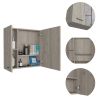 Sines Medicine Cabinet; Four Internal Shelves; Double Door -Light Gray