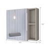 Oman Medicine Cabinet; Three Internal Shelves; Single Door; Two External Shelves -Light Gray