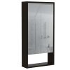 Mariana Medicine Cabinet; One External Shelf; Single Door Mirror Two Internal Shelves -Black