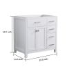 36 inch Bathroom Vanity Base Only; MDF Boards; in White