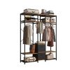 Independent wardrobe manager; clothes rack; multiple storage racks and non-woven drawer; bedroom heavy metal wardrobe storage rack; black