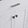 48 Inch Bathroom Storage Cabinet with Two Doors and Drawers in White; Vanity Base only