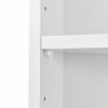 Multi-Functional Corner Cabinet Tall Bathroom Storage Cabinet with Two Doors and Adjustable Shelves; Open Shelf; White