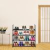 4 Tiers Shoe Rack Shoe Tower Shelf Storage Organizer For Bedroom, Entryway, Hallway, and Closet Black Color--YS