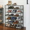 Farmhouse 3 Tiers,12-Compartment Garment Shoe Rack wood, Gray