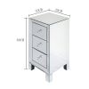 3-Drawer Mirrored Nightstand End Tables Bedside Table for Bedroom, Living Room, Silver