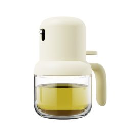 Kitchen Press Atomizing Oil Spray Kettle Fuel Injection Bottle Oil Vinegar Cooking Oil Spray Bottle BBQ Tool Seasoning Bottle (Color: Beige)