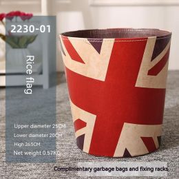 American Retro Industrial Style Large Size Creative Personalized Trash Can (Option: Union Flag)