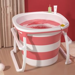 The Shower Bucket Can Be Folded For Adults (Option: Pink-L)