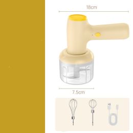 Cooking Machine Household Garlic Masher (Option: Beige yellow-USB)