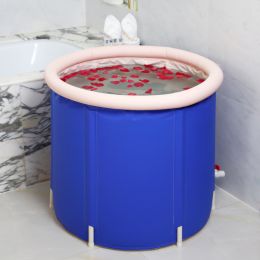 Household Folding Blue Starry Sky Folding Bath Bucket (Option: Inflatable Model Blue-65x70cm)