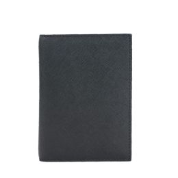 Portable Simple Cross-grain Genuine Cowhide Travel Ticket ID Passport Bag (Option: Black-Passport Bag)