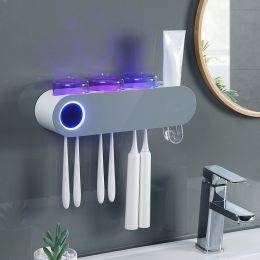 Intelligent Sterilization Wall-mounted Electric Dental Cup Rack (Option: Nordic Grey)