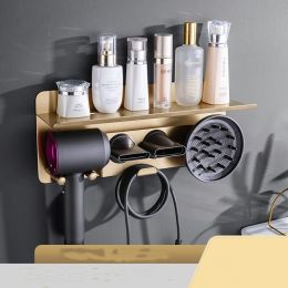 Punch Free Hair Dryer Bracket (Option: Gold-Shelf fund)