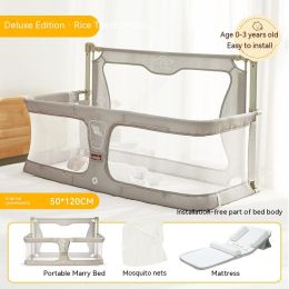 Newborn Multifunctional Small Bed Portable Protective Grating (Option: Deluxe Edition M White Teeth)