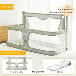 Newborn Multifunctional Small Bed Portable Protective Grating (Option: Luxury Edition Cypress Green)