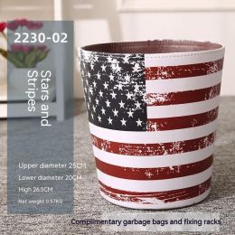 American Retro Industrial Style Large Size Creative Personalized Trash Can (Option: Stars And Stripes)