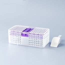 Large New Silicone Square Ice Mold Ice Cube Trays Lid Mold Storage Box Creative Tool Ice Cube Maker Cool Drinks Kitchen Bar (Option: Purple-32grids)