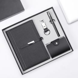 Card Bag Notepad Keychain Set Of Four (Color: BLACK)