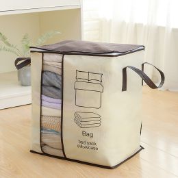 1pc Clothes Storage Bag; Household Quilt Bag; Quilt Storage Bag; Closet Organizer Clothing Storage Bag (Style: Beige BAG)