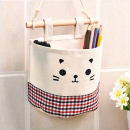 1pc Multifunctional Fabric Wardrobe Storage Hanging Bag; Cute Cartoon Wall Storage Hanging Bag; Stackable Hanging Storage Bag Behind The Door (Color: Red And Black)