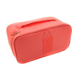 Travel Bra & Panty Organizer; Portable Underwear Organizer Zipper Storage Bag For Tie; Lingerie; Socks (Color: Watermelon Red)