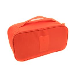 Travel Bra & Panty Organizer; Portable Underwear Organizer Zipper Storage Bag For Tie; Lingerie; Socks (Color: Orange)