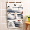 1pcs 6/8 Pockets Cotton Linen Fabric Storage Organizer; Wall-mounted Storage Bag; Dormitory Multi-purpose Sorting Storage Hanging Bag