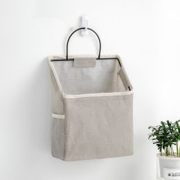 Simple Trendy Hanging Storage Bag; Double Side Pockets Organizer For Bedroom; Bathroom (Color: Grey)