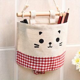 1pc Multifunctional Fabric Wardrobe Storage Hanging Bag; Cute Cartoon Wall Storage Hanging Bag; Stackable Hanging Storage Bag Behind The Door (Color: Red)