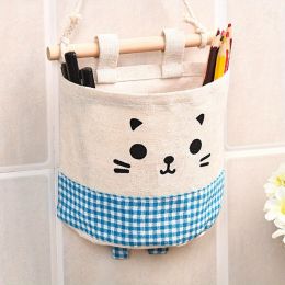 1pc Multifunctional Fabric Wardrobe Storage Hanging Bag; Cute Cartoon Wall Storage Hanging Bag; Stackable Hanging Storage Bag Behind The Door (Color: Blue)