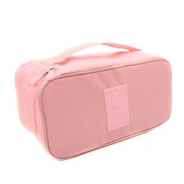 Travel Bra & Panty Organizer; Portable Underwear Organizer Zipper Storage Bag For Tie; Lingerie; Socks (Color: pink)