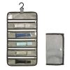 1pc Watch Band Storage Roll Holders Hanging Organizer For Watch Band Straps Accessories With 5 Zippered Clear Pockets