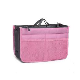 Purse Insert Storage Bag; Versatile Travel Organizer Bag Insert Cosmetic Bag With Multi-Pockets (Color: pink)