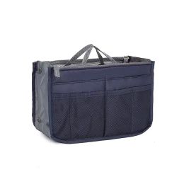 Purse Insert Storage Bag; Versatile Travel Organizer Bag Insert Cosmetic Bag With Multi-Pockets (Color: Navy Blue)