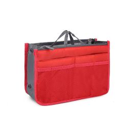 Purse Insert Storage Bag; Versatile Travel Organizer Bag Insert Cosmetic Bag With Multi-Pockets (Color: Red)