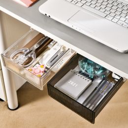 h2 Pack Under Desk Drawer Slide Out Stick On Desk Drawer Under Desk Storage (size: small)