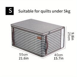 Large Capacity Houndstooth Storage Bag; Zipper Dustproof Organizer For Closet; Reusable Bag (size: S)