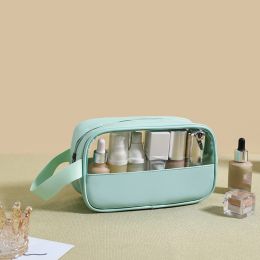 PVC Transparent Cosmetic Bag; Travel Makeup Bag; Large Capacity Travel Toiletry Bag (Color: Blue S)