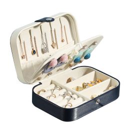 Tragbare Schmuck Box Schmuck Reise Schmuck Fall Veranstalter Display (Color: navy white)