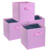 4 Pack Foldable Storage Cube Bins Cloths Closet Space Organizer Basket Shelves Box