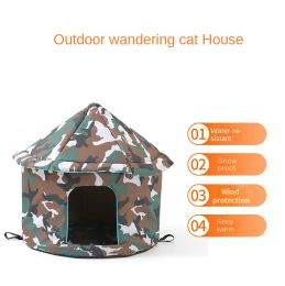 Stray cat and dog removable and Waterproof house; The best gift for a stray cat and dog; pet cage; removable and washable tent (colour: L code)