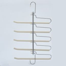 Multi Layer Sponge Non - Slip Pants Rack Metal Storage without Trace Pants Hanging (Color: Beige)