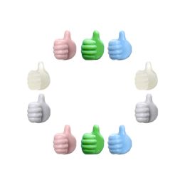 Silicone Thumb Wall Hook Creative Adhesive Thumb Cable Clip Key Hook Wall Hangers for Data Cable Earphone Belt hat Key Storage (Type: Mixed Colors 10 packs)