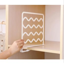 Wire Clothing Organizer Closet Shelf Dividers Cabinet Partition Storage Rack Wardrobe Division Board Clapboard Household Furniture Accessories (Color: White)