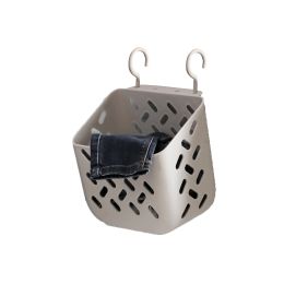 Folding wall hanging dirty clothes basket household plastic laundry basket large storage basket doll storage bucket (size: small)